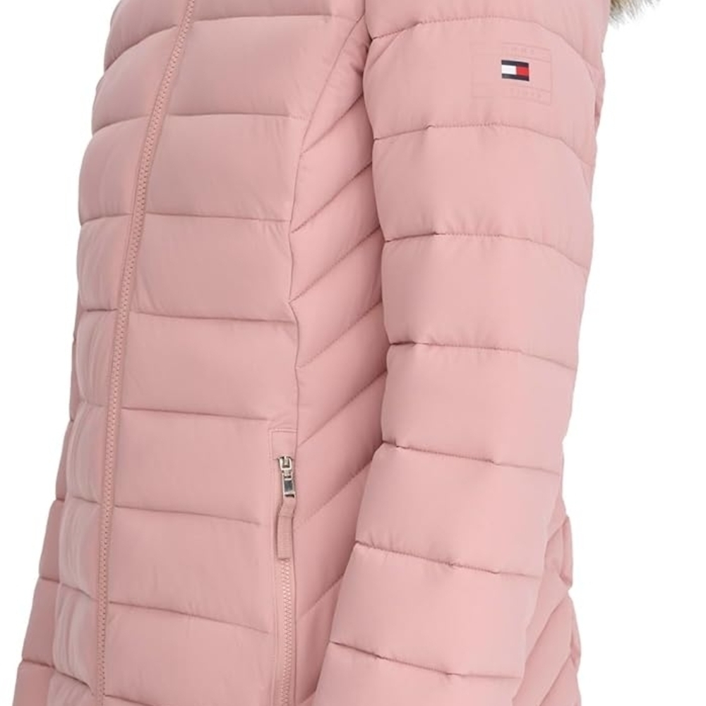 Tommy Hilfiger Women's Outerwear Short Puffer,Woodrose,L